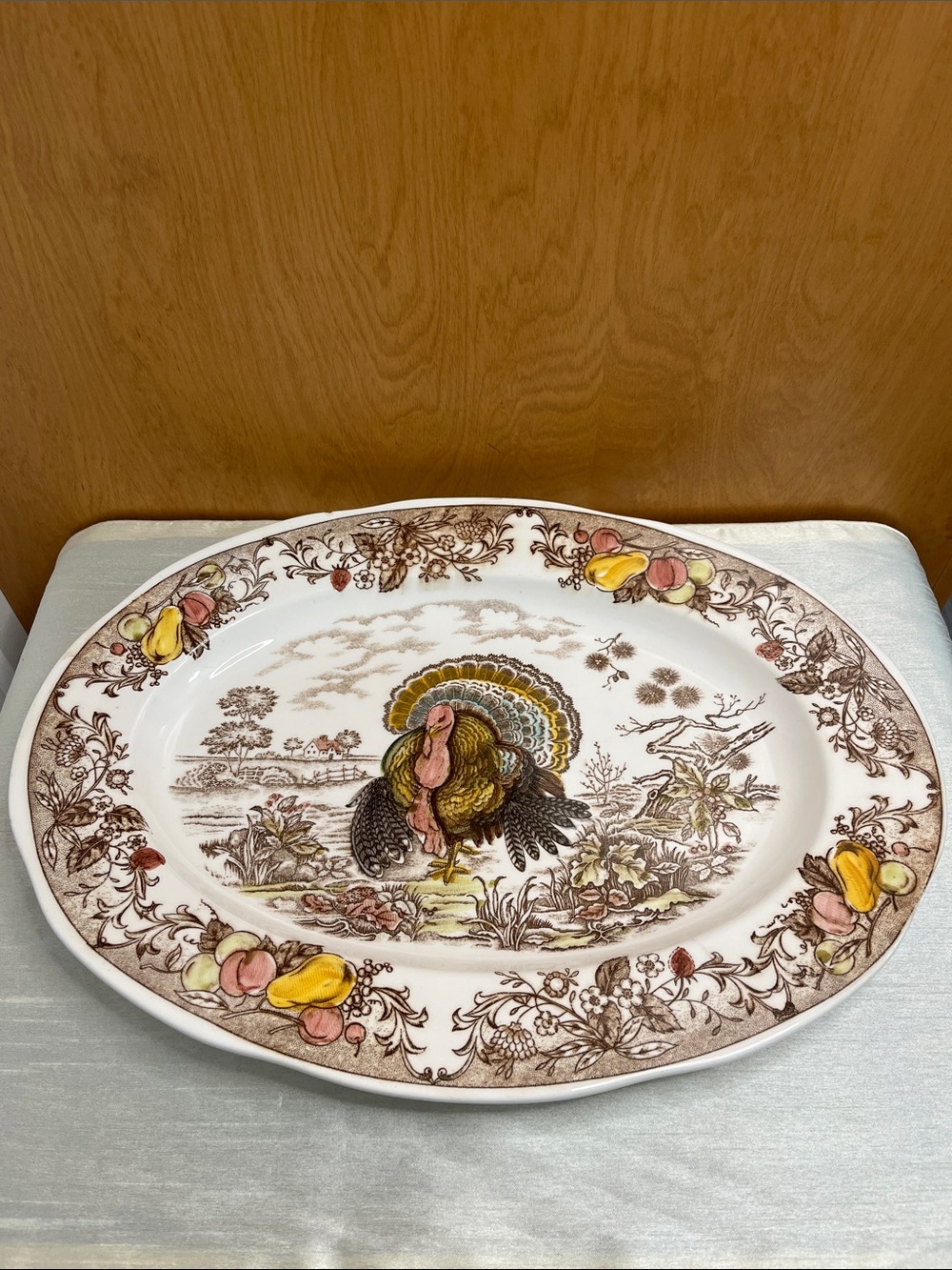 Vintage Mid-Century Ceramic Thanksgiving Turkey Platter - Made in Japan